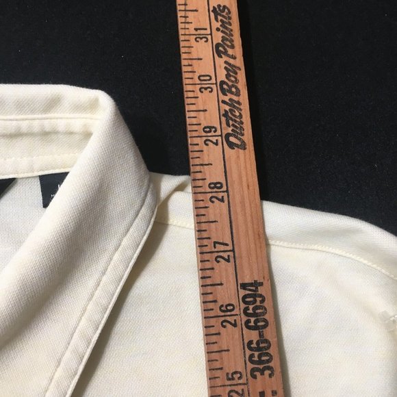 Travis Mathew Polo Shirt Mens Large yellow beige Golf McCarthy ranch embroidered - Picture 7 of 10